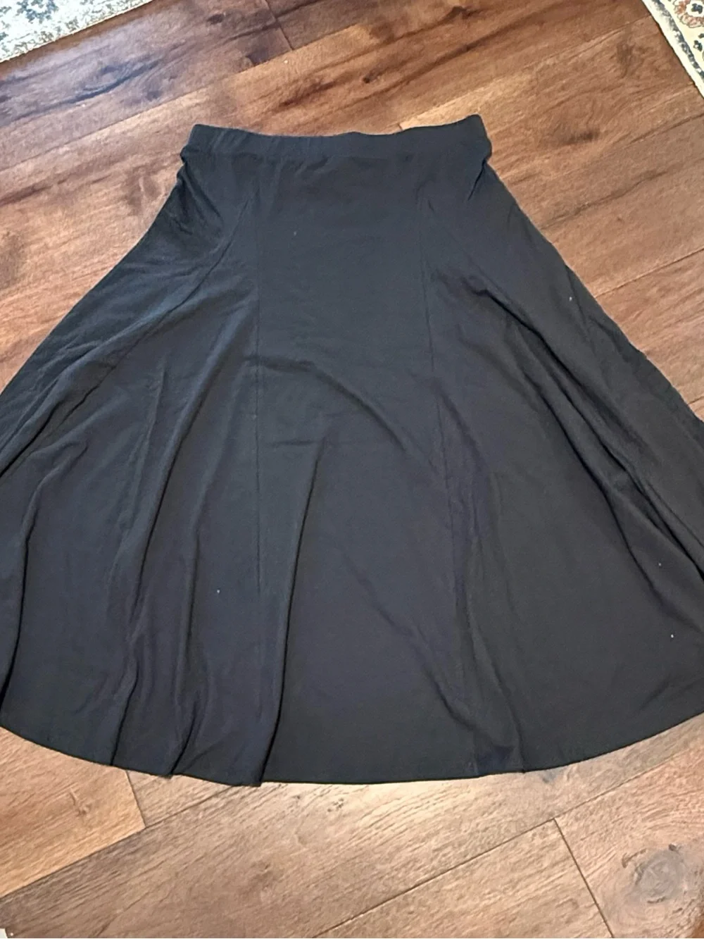 NWT Ralph Lauren Black A-Line Midi Skirt - Picture 2 of 3